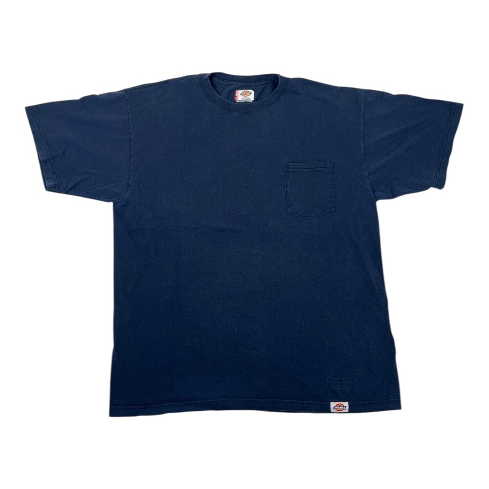 Vintage Dickies Blue Pocket T-Shirt Size XL Blank Work Wear Faded Grunge